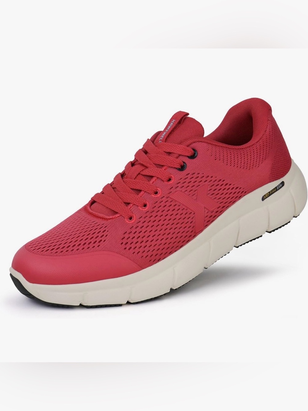 Hawkwell Red Mesh Athletic Sneakers for Men